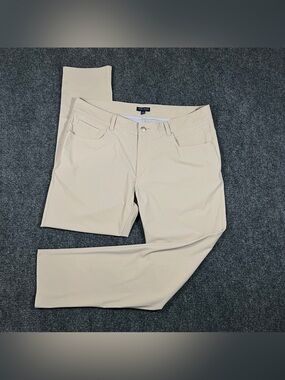 Peter Millar Pants Mens 38x30 Crown Crafted Performance Trouser Chino Beige